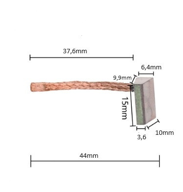 Indító motor szénkefe szett: 4db (6,4x10x15mm)