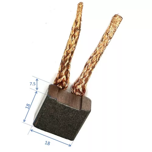 Bronzkefe, mezőgazdasági traktor indítómotorokhoz, indító kefe, méret: 7,5x18x18mm (18x7,5x18mm)