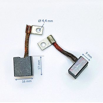   Bronz grafit szénkefe, elektromos targonca motorokhoz méret:  9x16x17mm (16x9x17mm)