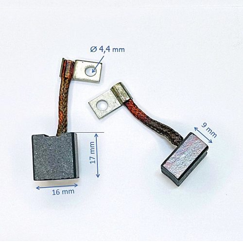 Bronz grafit szénkefe, elektromos targonca motorokhoz méret:  9x16x17mm (16x9x17mm)
