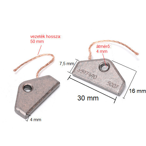 Szárítógép bronzkefe 30x16x4mm Kompatibilis a Miele szárítógéppel 5153702/4490382, 6597490 5007 