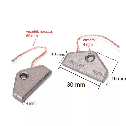 dryer Bronze brushes 30x16x4mm compatible with a Miele dryerpel 5153702/4490382, 6597490 5007 