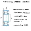Csapágy 5X12X4	MR125ZZ, 2Z 