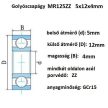 Ležaj 5X12X4 MR125ZZ, 2Z