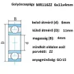 bearing 6X11X4	MR116ZZ, 2Z 