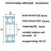 Csapágy 6X12X4	MR126ZZ, 2Z 