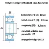 Csapágy 8X12X3,5	MR128ZZ, 2Z 