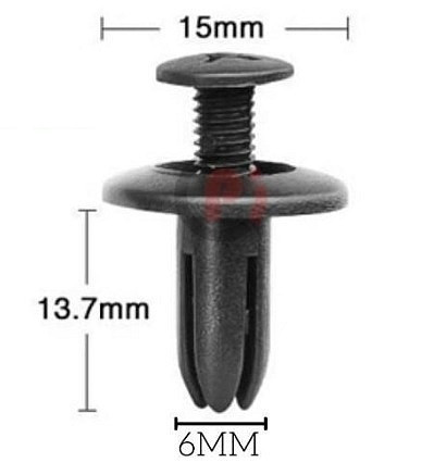 univerzális csavaros kárpit, burkolat rögzítő műanyag klipsz, bolha, kapocs CYT0137 (6mm)