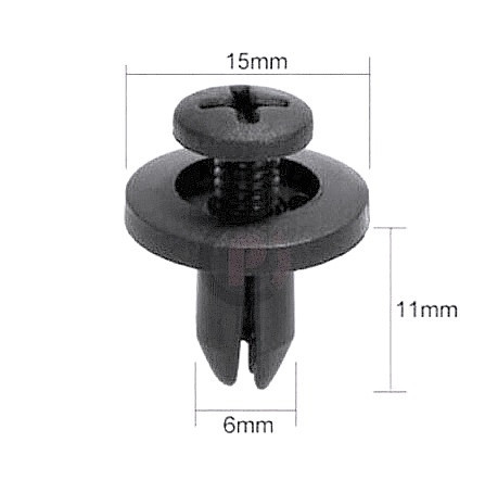 univerzális csavaros kárpit, burkolat rögzítő műanyag klipsz, bolha, kapocs CYT0180 (6,25mm)