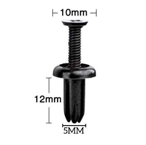 univerzális csavaros kárpit, burkolat rögzítő műanyag klipsz, bolha, kapocs CYT3122 (5mm)