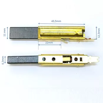   Porszívó, elszívó, szívógép szénkefe réz házzal, méret:6,3x11x33mm (11x6,3x33mm)