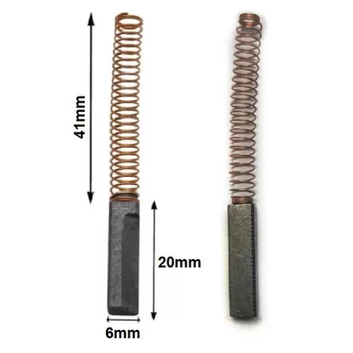 carbon brush for kitchen robot, mixer, blender. 6x6x20mm, compatibility: KitchenAid, Whirlpool, Kenmore, Roper, Maytag, Sears, Admiral, Amana, Jenn Air, 5K5SSWHK55K 5K45SS, W10380496 W10260958, 9706416, 1938379, 3184115, 3184115D, 4159774,