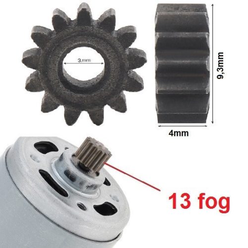 Acél meghajtó fogaskerék 13-fog AKKUMULÁTOROS kéziszerszámokhoz (RS550 motorra)