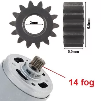   Acél meghajtó fogaskerék 14-fog AKKUMULÁTOROS kéziszerszámokhoz (RS550 motorra)