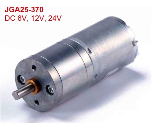 Fém hajtóműves 12V DC egyenáramú motor JGA25-370, nagy nyomaték, 150 ford/perc