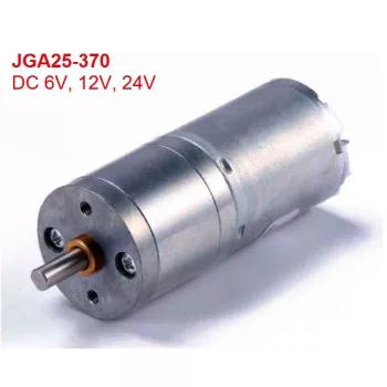   Fém hajtóműves 12V DC egyenáramú motor JGA25-370, nagy nyomaték, 200 ford/perc