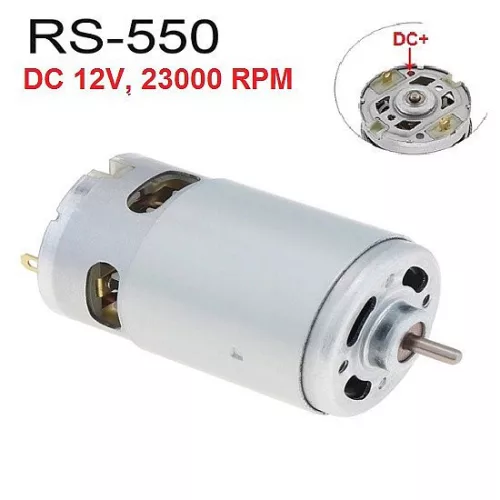 RS-550 DC voltage csere motor, DC 12V, 23000 RPM, 60W, without gear drive , for cordless Li-ion battery machines, power tools