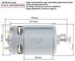 RS-550 DC voltage csere motor, DC 14,4V, 24500 RPM, 60W, without gear drive , for cordless Li-ion battery machines, power tools