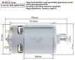 RS-550 DC voltage csere motor, DC 14,4V, 24500 RPM, 60W, without gear drive , for cordless Li-ion battery machines, power tools
