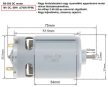 RS-550 DC voltage csere motor, DC 18V, 27000 RPM, 60W, without gear drive , for cordless Li-ion battery machines, power tools