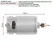 RS-550 DC voltage 11T gear-mounted RS550 motor, DC 12V, 23000 RPM, 60W,  for cordless Li-ion battery machines, power tools