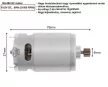 RS-550 DC voltage  9T gear-mounted RS550 motor, DC 10,8V, 21500 RPM, 60W,  for cordless Li-ion battery machines, power tools