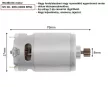 RS-550 DC voltage   9T gear-mounted RS550 motor, DC 12V, 23000 RPM, 60W,  for cordless Li-ion battery machines, power tools