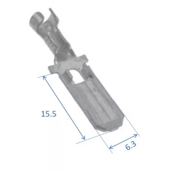 Disconnects male. 6,3x0,8 mm, 0,3...0,9 mm²