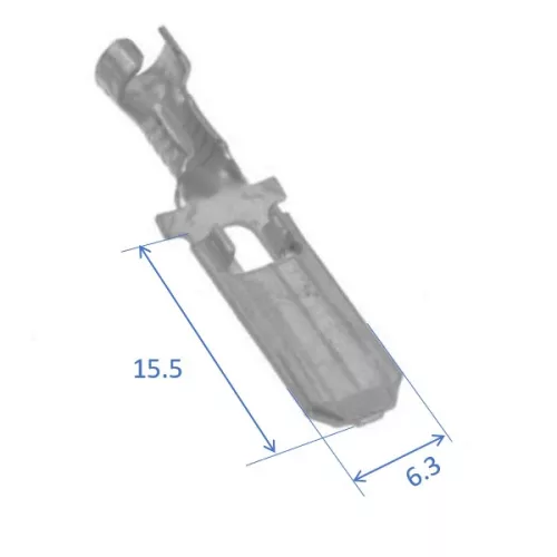 Disconnects male. 6,3x0,8 mm, 0,3...0,9 mm²