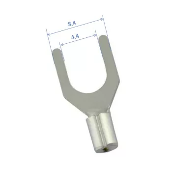 fork-terminal saru. 4,3mm M4, 0,25...1,65 mm²