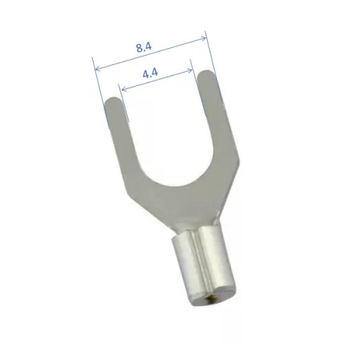 fork-terminal saru. 4,3mm M4, 0,25...1,65 mm²