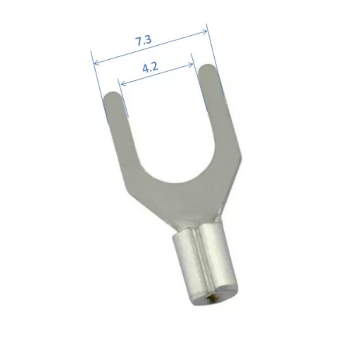 fork-terminal saru. 4,3mm M4, 0,5...1,5 mm²