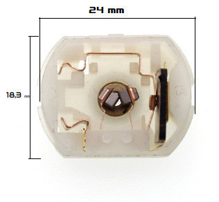 SZÉNKEFE TARTÓ CSAPÁGYKENGYEL SZEMÉLYAUTÓ AJTÓ ZÁR MOTOR VAGY VISSZAPILLANTÓ TÜKÖR MOTORHOZ (107X18,3X23,9 MM)