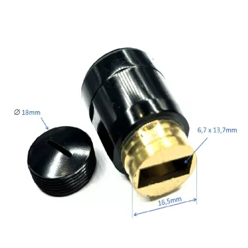   szénkefe tartó hüvely 6,5x13,5mm, zárófedéllel, méret- kompatibilitás: Makita HR5001