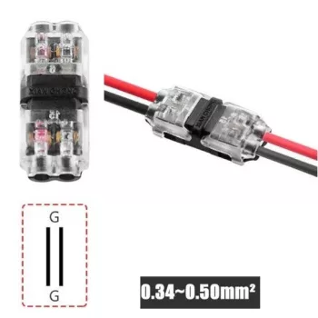   2 áramkörös vízálló elektromos gyorscsatlakozó, roppantós, maszív, robosztus 300V, 10A-IG
