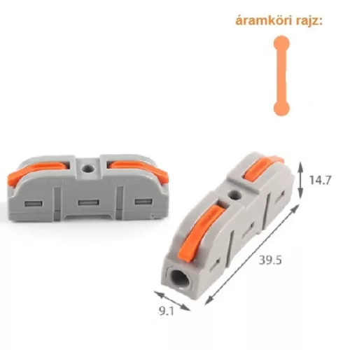 NC-221 universal 2 -buckle, seizable wire connector connector, (max 32A 400V,  non-Wago product, Diygo)