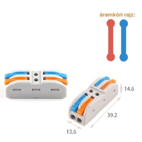 222M univerzalni 2x2 vezni priključek, (max 32A 400V, ne Wago, Diygo)