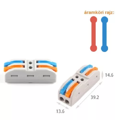 222M universal 2x2 buckle,wire connector connector, (max 32A 400V,  non-Wago product, Diygo)