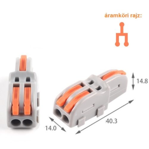 NV-F12O univerzális 3 csatos, sorolható vezeték csatlakozó összekötő, (max 32A 400V, nem Wago, Diygo)