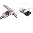 2 áramkörös vízálló elektromos T-gyorscsatlakozó, roppantós, maszív, robosztus 300V, 10A-IG