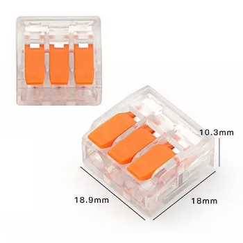   compact 3-pin wire connector, max. 32A (compatible with Wago 211 413)