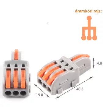   NV-F13O universal 4 -buckle, seizable wire connector connector, (max 32A 400V,  non-Wago product, Diygo)