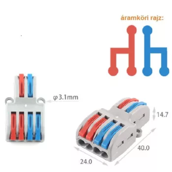   SPL42 universal 2x3 buckle, wire connector, (max 32A 400V,  non-Wago product, Diygo)