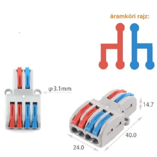 SPL42 univerzálny 2x3 pól, vodičový konektor spojka, (max 32A 400V, nie Wago, Diygo)