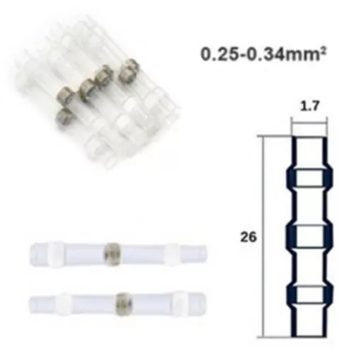 Self-soldering insulated wire splicing heat tube 0.25-0.34mm²