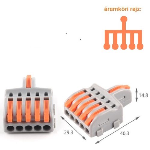 NV-F15O universal 6 -buckle, seizable wire connector connector, (max 32A 400V,  non-Wago product, Diygo)