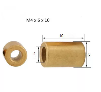 Szinter bronz persely, önkenő csapágy 4x6x10mm
