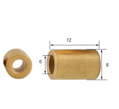 Szinter bronz persely, önkenő csapágy 6X8X12mm