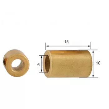 SINTERBRONZE-BUCHSE, SELBSTSCHMIERENDES LAGER 6x10x15 mm