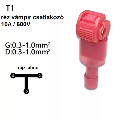 vezeték vámpír csatlakozó 1mm